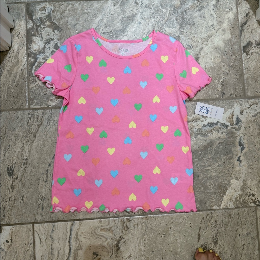 NWT size 8 Colorful Heart Pattern Shirt